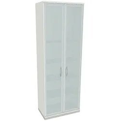fm Büromöbel Aktenschrank »Sidney« 6 OH klare Acrylglastüren weiß, 80x222.1x44.2 cm