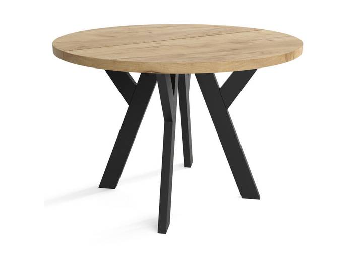 Sepro Meble Tisch Schwarz Craft Gold Rund 90 cm, Mehrfarbig, 90x76x90 cm, Esszimmer, Esstische