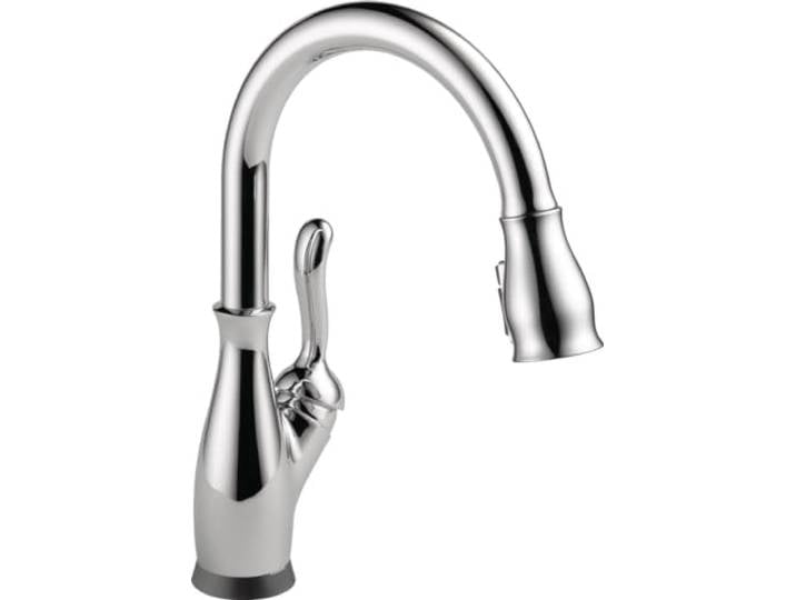 DELTA Leland Touch Küchenarmatur Chrom mit herausziehbarem Sprayer, Delta Touch2O Technologie, MagnaTite Docking, ShieldSpray, Diamond Dichtungstechnologie, Touch-Clean Sprühlöcher, Modell 9178T-DST