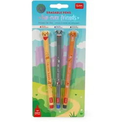 Legami Erasable Pens 3er Set Hunde - Golden + Bulldog + Poodle - Fur-ever Friends