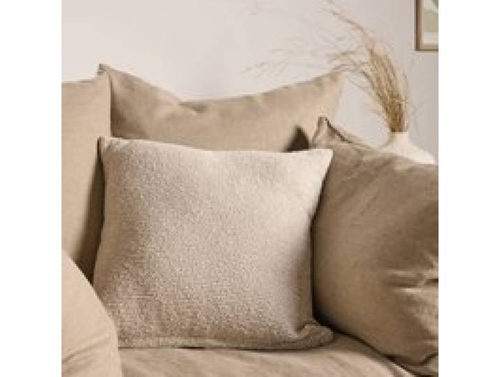 Coussin coton lin tramé Léon