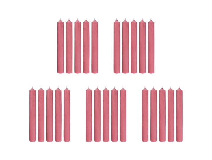 Bougies longues RAINBOW - Lot de 25 18cm Rosé