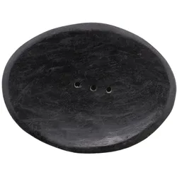 Oval Black Marble Soap Dish