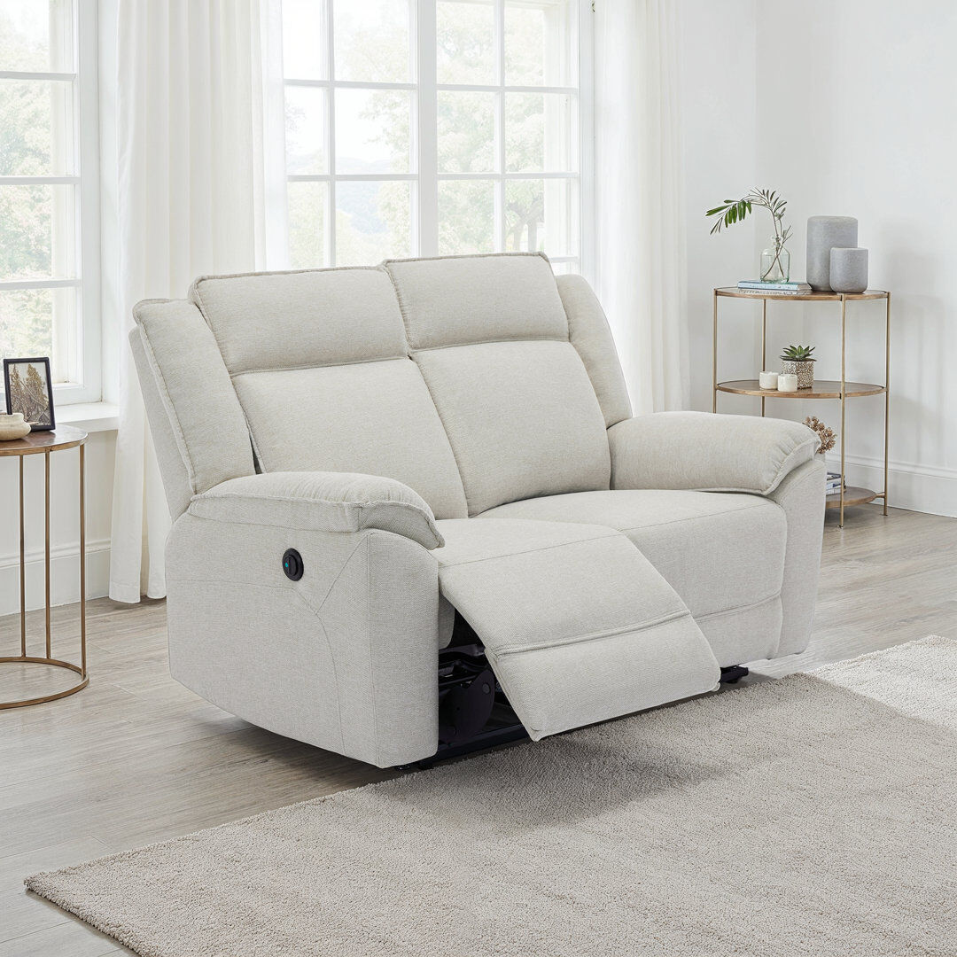 Latitude Run Beola Linen Electric Reclining Sofa Beige 2