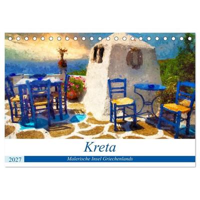 Kreta - Malerische Insel Griechenlands (Tischkalender 2027 DIN A5 quer), CALVENDO Monatskalender