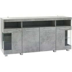 SIDEBOARD mit 3 Fächern und LED Grau