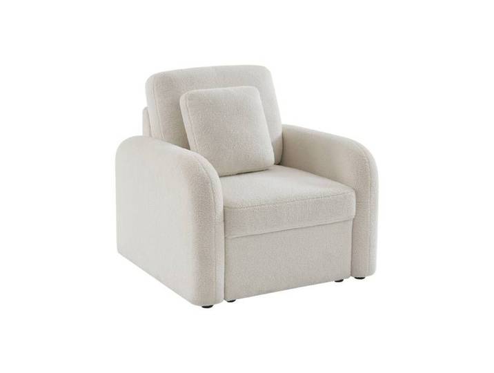 sweeek - Fauteuil arrondi tissu bouclette MILANO
