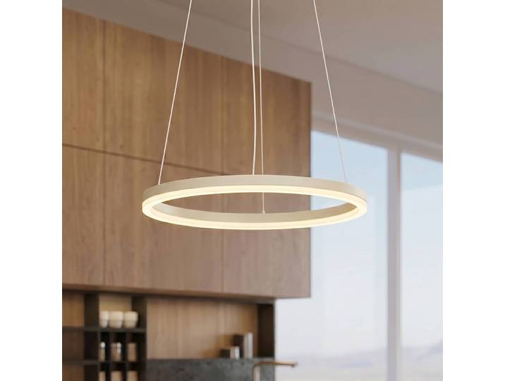 Hängeleuchte Albiona Arcchio, dimmbar, creme / amber, für Küche, Metall, Modern