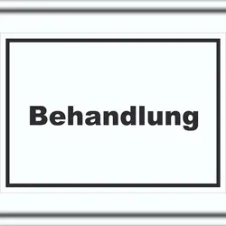 HB-Druck Behandlung Schild mit Text Behandlungsraum waagerecht A5 (148x210mm)