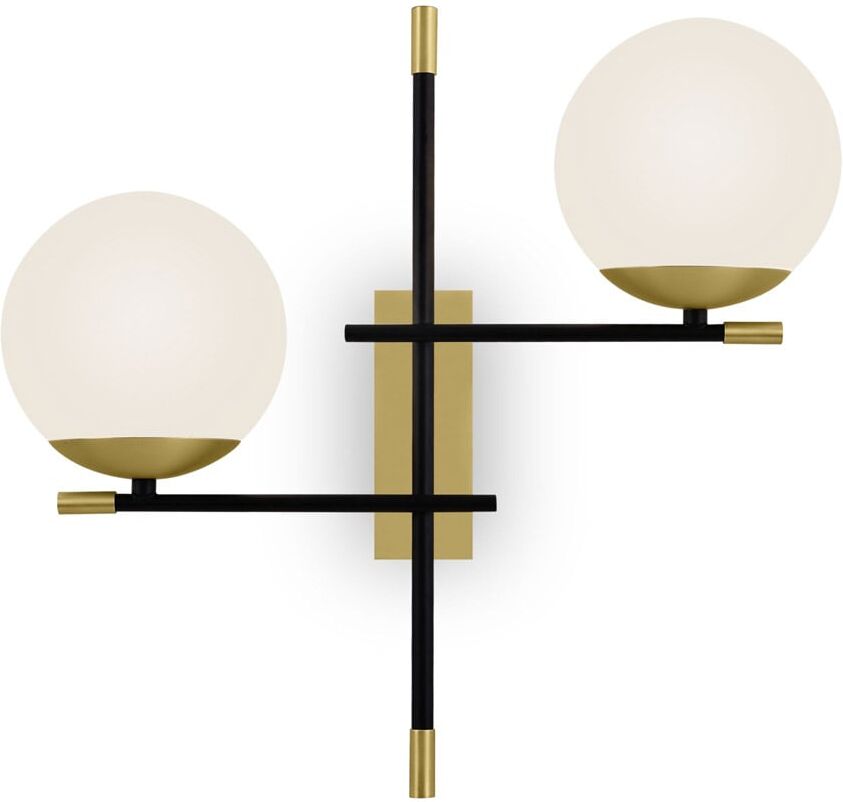Maytoni Aplique de pared estilo moderno con estructura de metal negro y dorado