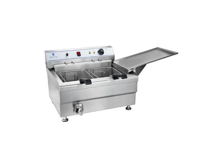 Royal Catering Fritteuse RCBG 30-2-B STH, 9000 W, Fettbackgerät 36 L Backgerät Friteuse Gastro Elektro 400 V 2 Körbe