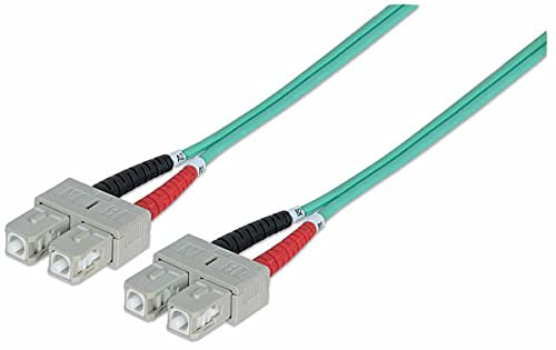 Intellinet LWL aansluitkabel SC/SC Multimode OM3 Aqua, 1 m