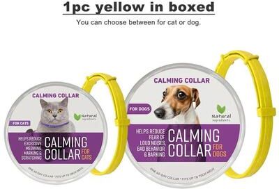 Uplifted Finds Continuous Olfactory Calm Pheromone Collar 1pc Yellow In Box calming For Dog 70 Cm