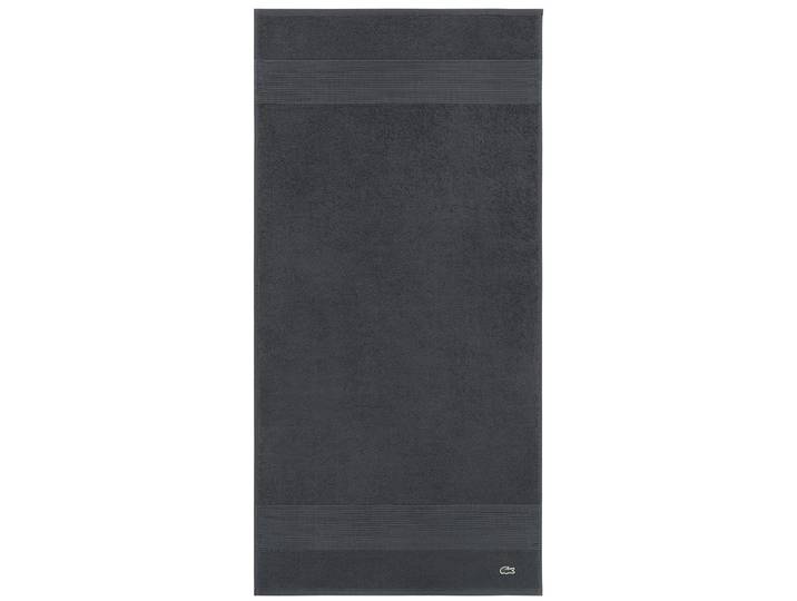 Handtuch LACOSTE LLECROCO , grau (bitume), B:50cm L:100cm, Frottier, Obermaterial: 100% Baumwolle, Handtücher, Handtuch, mit Label-Applikationen