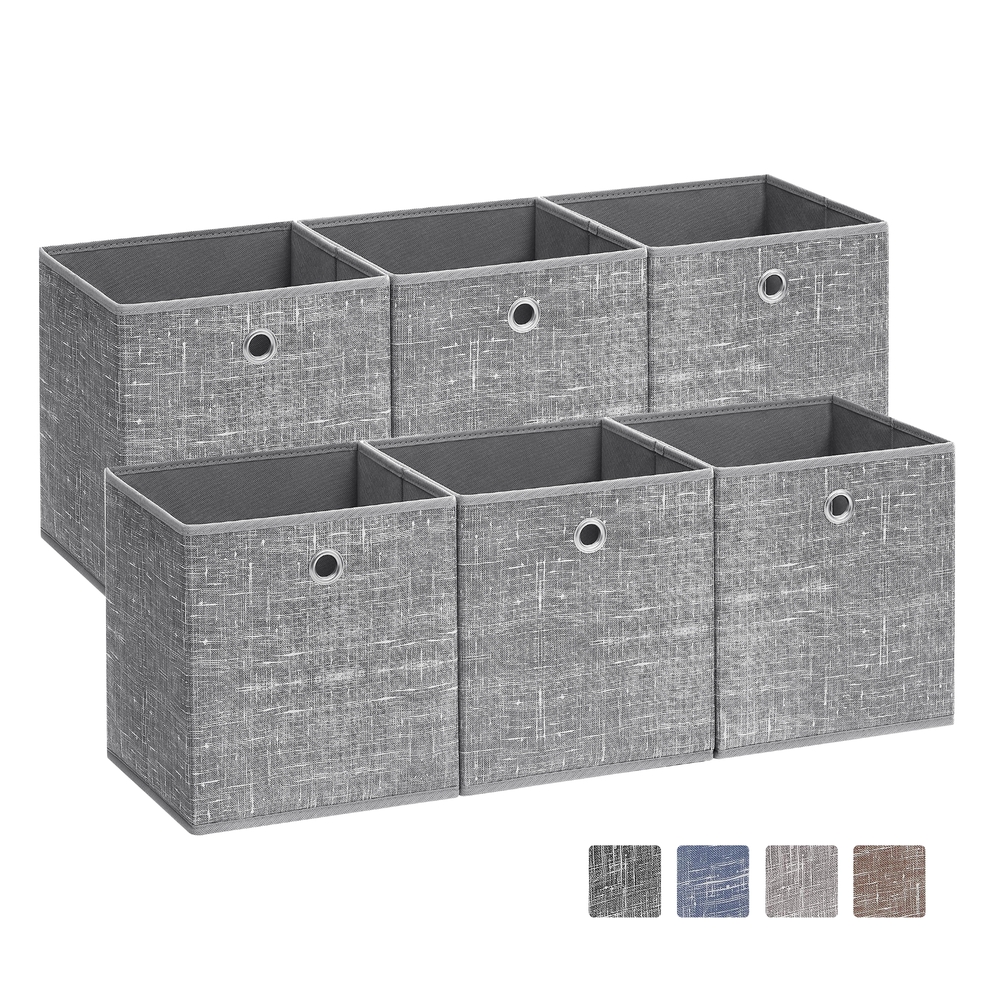 SONGMICS Aufbewahrungsbox 26cm 6er-Set grau meliert RFB026G01