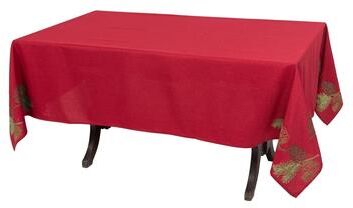Xia Home Fashions Christmas Pine Tree Branches Embroidered 60 by 84-Inch Tablecloth