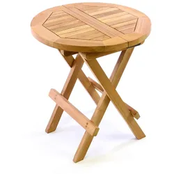 VCM Klapptisch   Beistelltisch klappbar   Gartentisch Teakholz   Blumentisch   Balkontisch   rund Ø 40cm