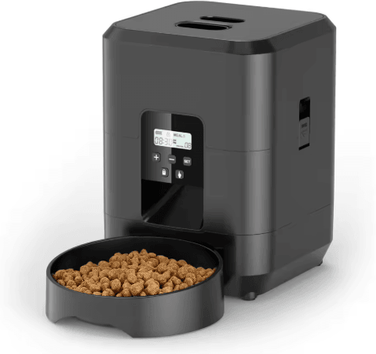 Inspire Picks Smart Automatic Pet Feeder With Timer & Portion Control Cat & Dog Food Dispenser black Button Feeder