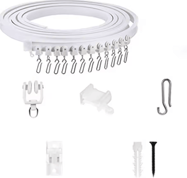 Inspire Curations FlexiGlide Bendable Curtain Track Rail Silent Nano Curtain Rail System 2m