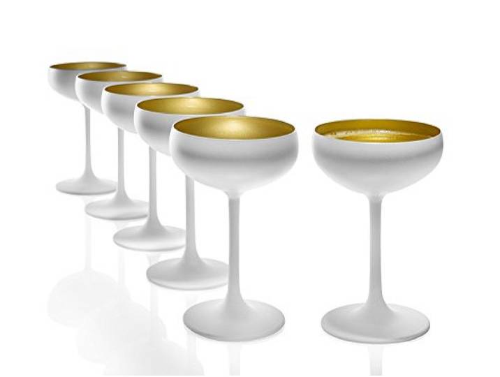 Stölzle Lausitz Elements Sektschale, Glas, Weiß, 6 Stück