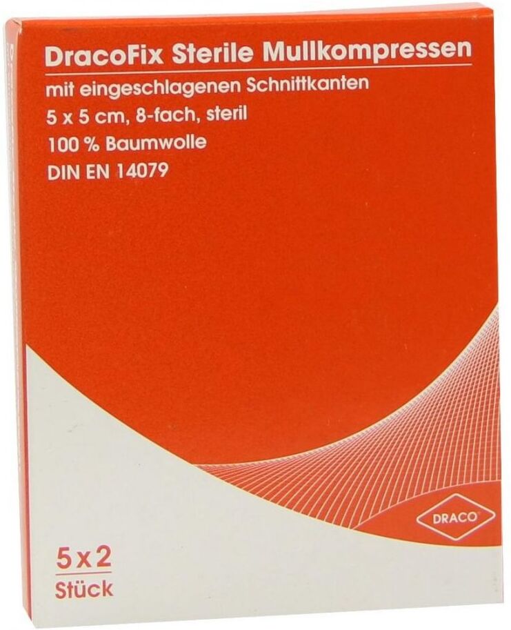 Dracofix Peel Kompressen 5x5 cm steril 8fach 5X2stk