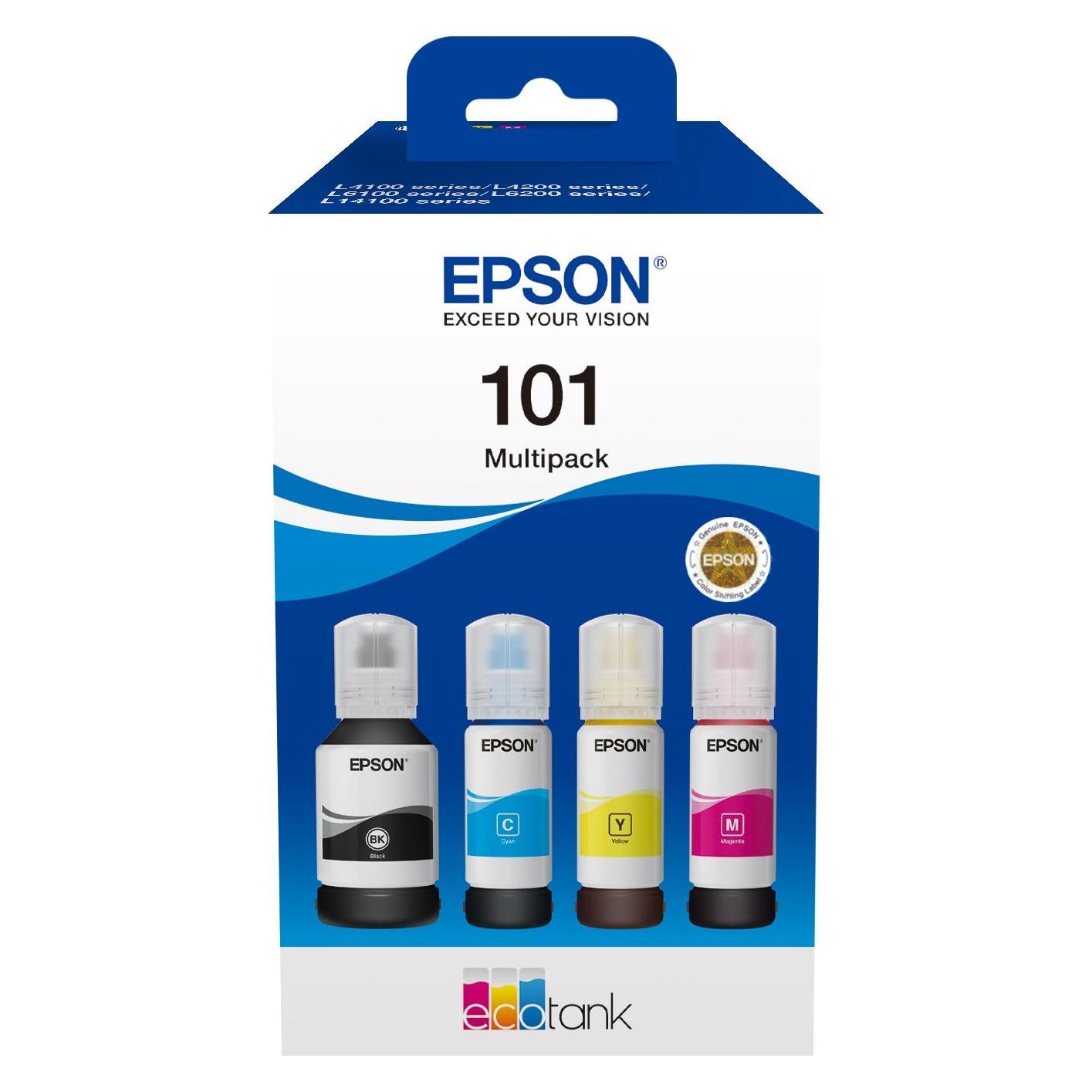 Epson Ink/101 EcoTank CMYK (BK, C, M, Y) (C13T03V64A)