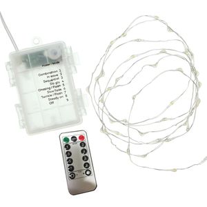Frank-Flechtwaren Lichterkette 221392, Batterie, Innen & Außen, Draht, warmweiß, mit Fernbedienung & Timer, 40 LED, 2,5 m