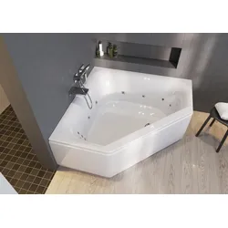 RIHO Austin Eck-Badewanne, mit flow-System, 2-Sitzer, 145x145x48cm, 270 Liter, weiß, B005014005, Ausführung: Version rechts