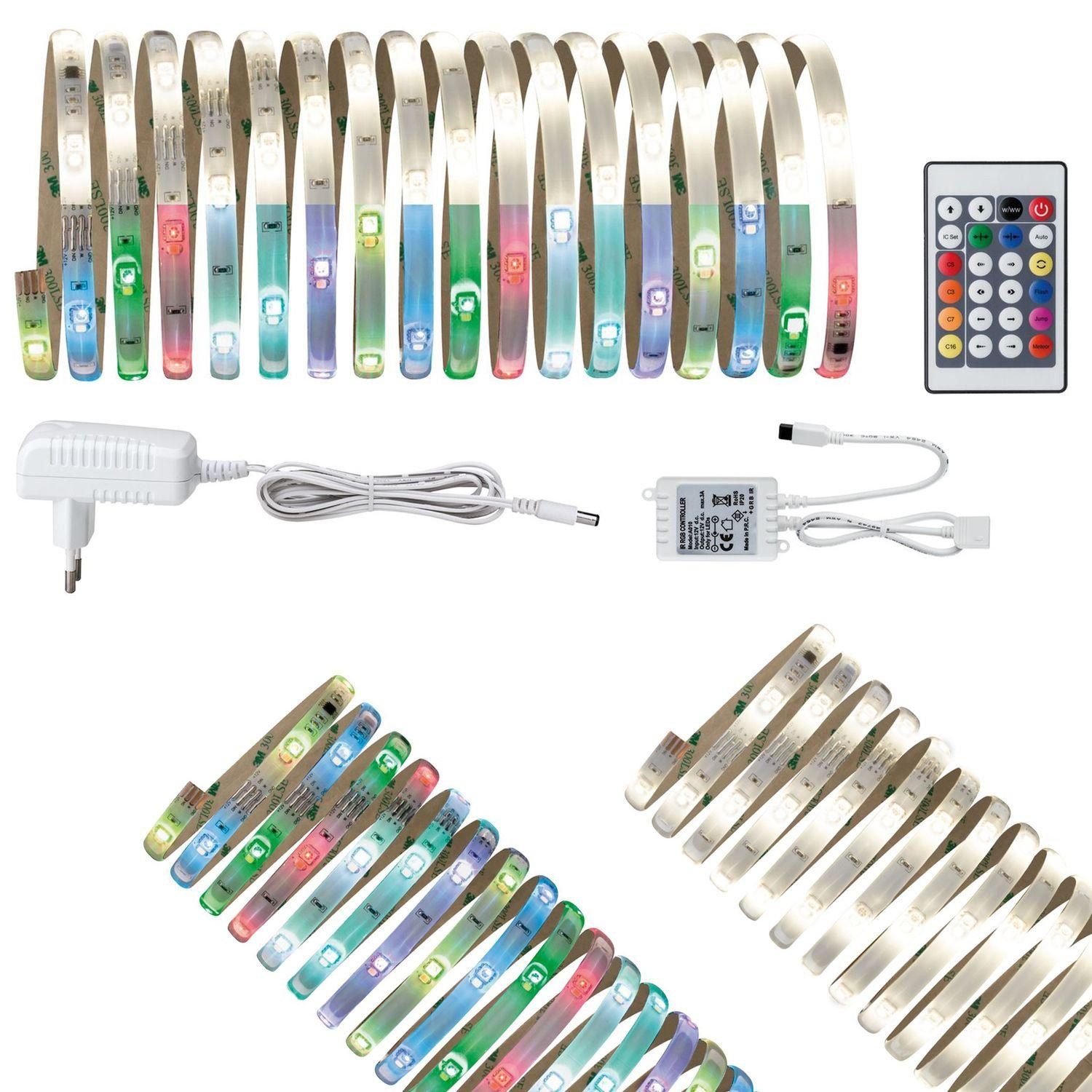 Paulmann Function Digital LED Strip Set RGB + Warm Wit, 4,8 meter, 18,8W, 12V laagspanning