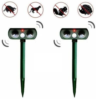 All Categories Goods Ultrasonic Solar Powered Animal Repeller Outdoor Pest Control For Cats, Mice & Deer 2 pk