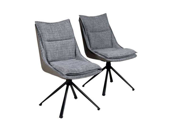 Lot de 2 chaises pivotantes, gris foncé
