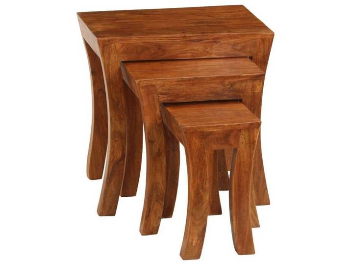 Table d'appoint Console Vidaxl 3 pcs Bois massif d'acacia 50x35x50 cm Marron T98