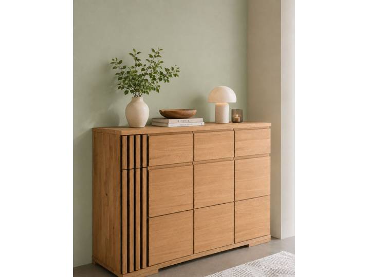 Massives Sideboard Queens in Wildeiche massiv in 2 Farben lieferbar – Montierte Lieferung – 3%-Vorkasse-Rabatt