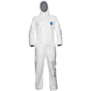 Feldtmann Schutzanzug Tyvek 500 XPERT, weiß, Größe L, mit Kapuze, Einweg-Overall, PSA-Kategorie 3 Typ 5/6