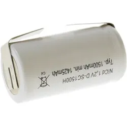 Mexcel NS1500SCH NiCd-Akku Sub-C 1,2V 1500mAh – U-Lötfahne