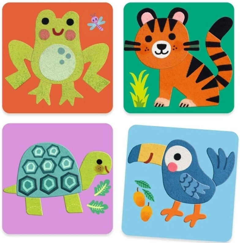 Coffret Tableaux de feutrine Animaux tout doux - Djeco