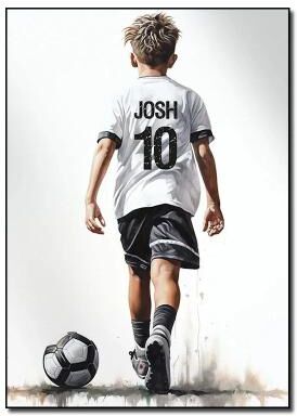 Inspire Essentials Custom Football Player Poster Personalized Football Wall Art Gift For Boys And Sports Fans a 19.69 X 27.56 Inches