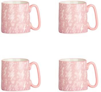 10 Strawberry Street Bella Abstract Elegance Mugs, Set of 4