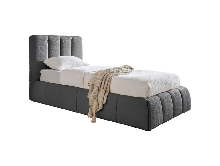 Boxxx Polsterbett, Grau, Kunststoff, Pappel, massiv, 90x200 cm, Stoffauswahl, in verschiedenen Größen erhältlich, Schlafzimmer, Betten, Polsterbetten
