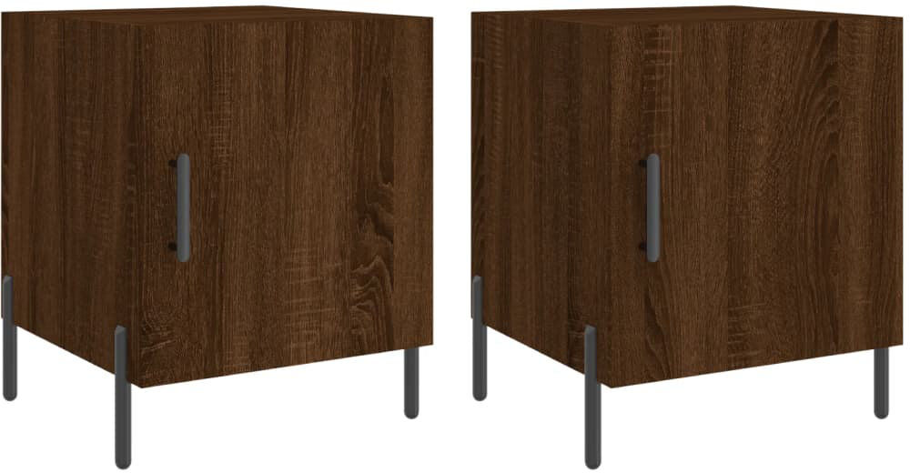 Latitude Run Introduce an air of modern charm to your interior with these bedside cabinets! Brown Oak 50cm H X 40cm W X 40cm D