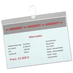 EICHNER Preisblatthalter mit 5 Verkaufsschildern A4 (quer) Transparent
