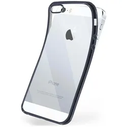 moex Chrome Case für iPhone SE (2016) – Handy Bumper mit Chrom Rand – Transparente Hülle