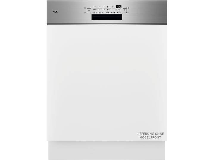 AEG teilintegrierbarer Geschirrspüler GT7200B1SO , Energieeffizienz: B, weiß (edelstahl), B:59,6cm H:81,5cm T:57cm, Geschirrspüler, Smarte Spülmaschine mit App-Steuerung und flexiblen Körben, teilintegrierbarer Geschirrspüler