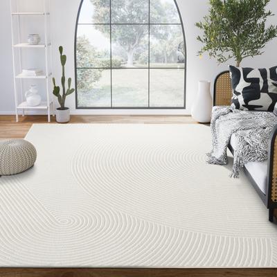 Abani Rugs Abani Neutral NTL130 Zen Reiki Circles Area rug