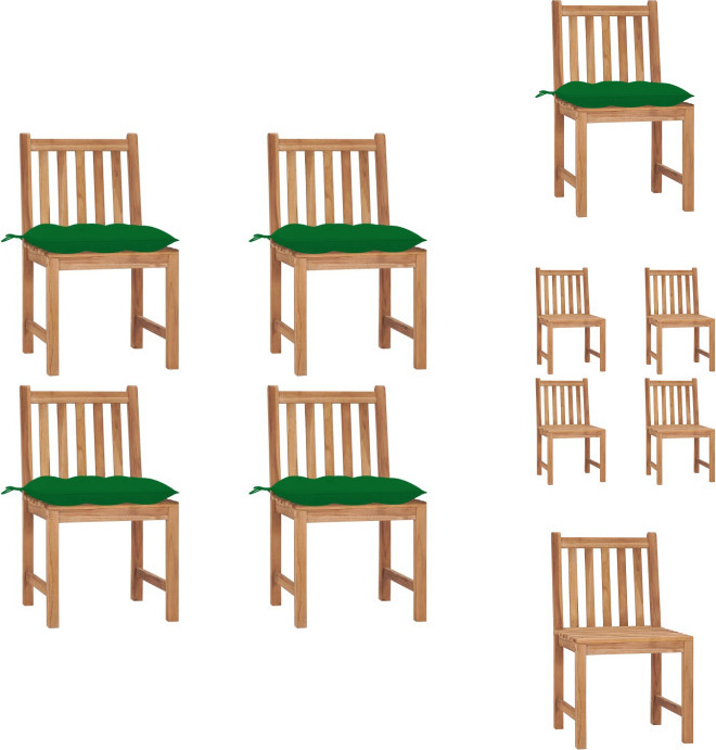 vidaXL Gartenstühle 4 Stk. mit Kissen Massivholz Teak - Gartenstühle