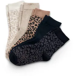 Tchibo - 5 Paar Socken - Damen - Gr. 35-38 - hellbraun