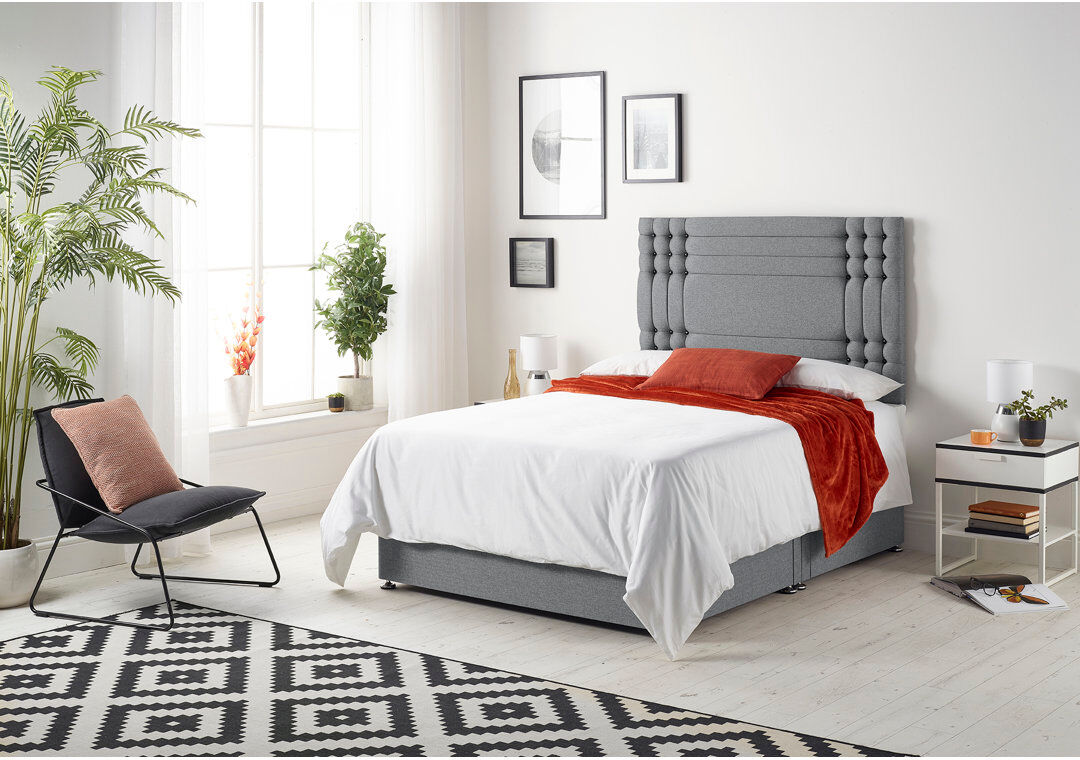 Ebern Designs Dennishia Divan Bed Charcoal Single (3')