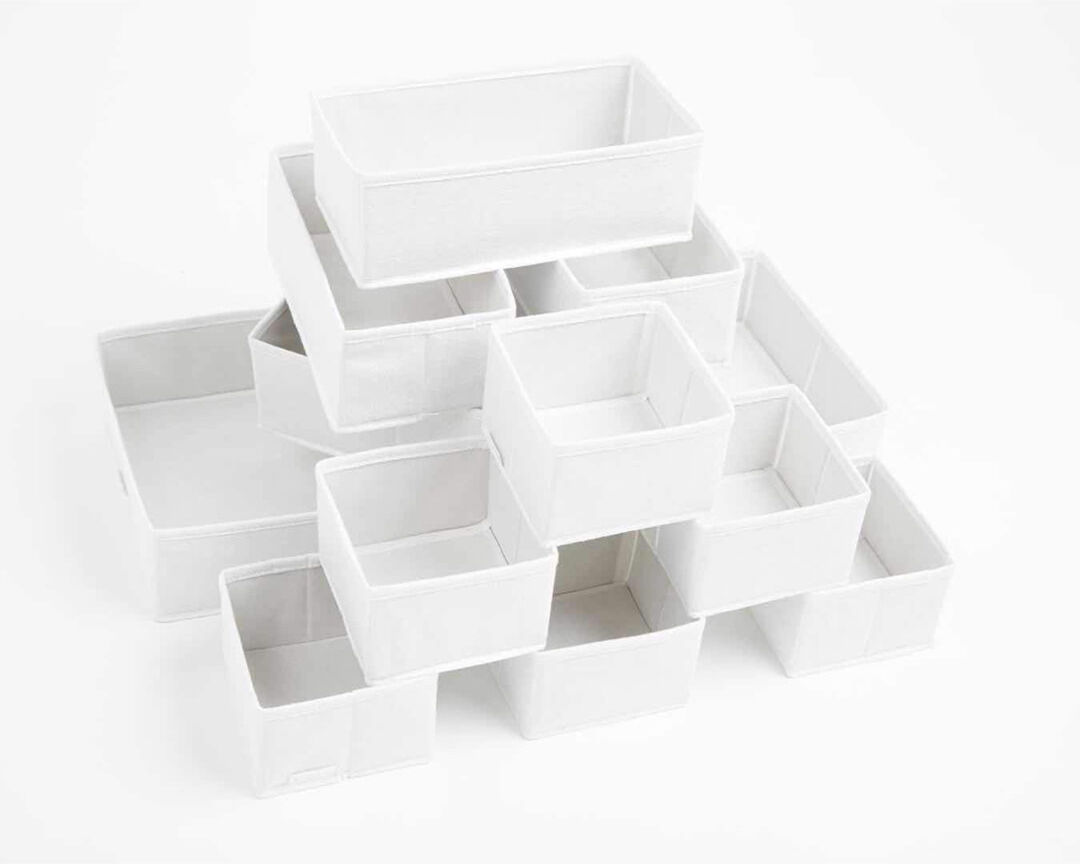 Rebrilliant Cotton Drawer Organizers White 28cm H X 6cm W X 28cm D