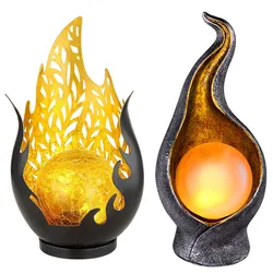Solarleuchte Solarlampe Außenleuchte Gartenleuchte Eingangsbereich Terrasse, IP44 Spritzwasserfest Flammenoptik, orientalisch, LED 0,06W warmweiß, 2er Set