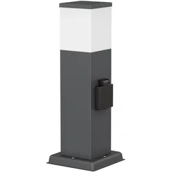 ledscom.de Pollerleuchte POLLY für außen, 35cm, anthrazit, Steckdose, inkl. G9 Leuchtmittel, 501lm, warmweiß